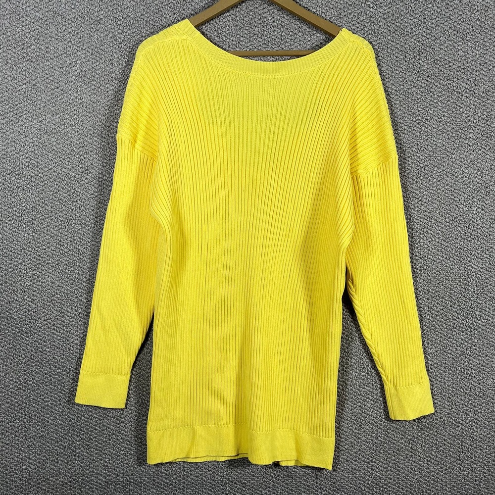 Zara Sweater Dress Womens Size Medium Yellow Ribbed Knit Slouchy Oversized